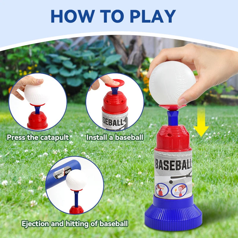 Kids Baseball Toy Set – Automatic Pitching Machine with Bat & Balls